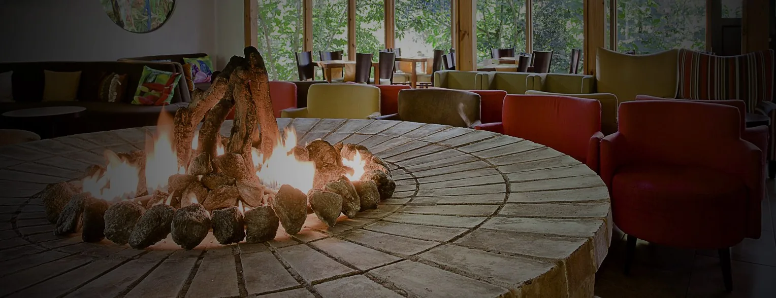 The fire pit at the Los Robles lounge